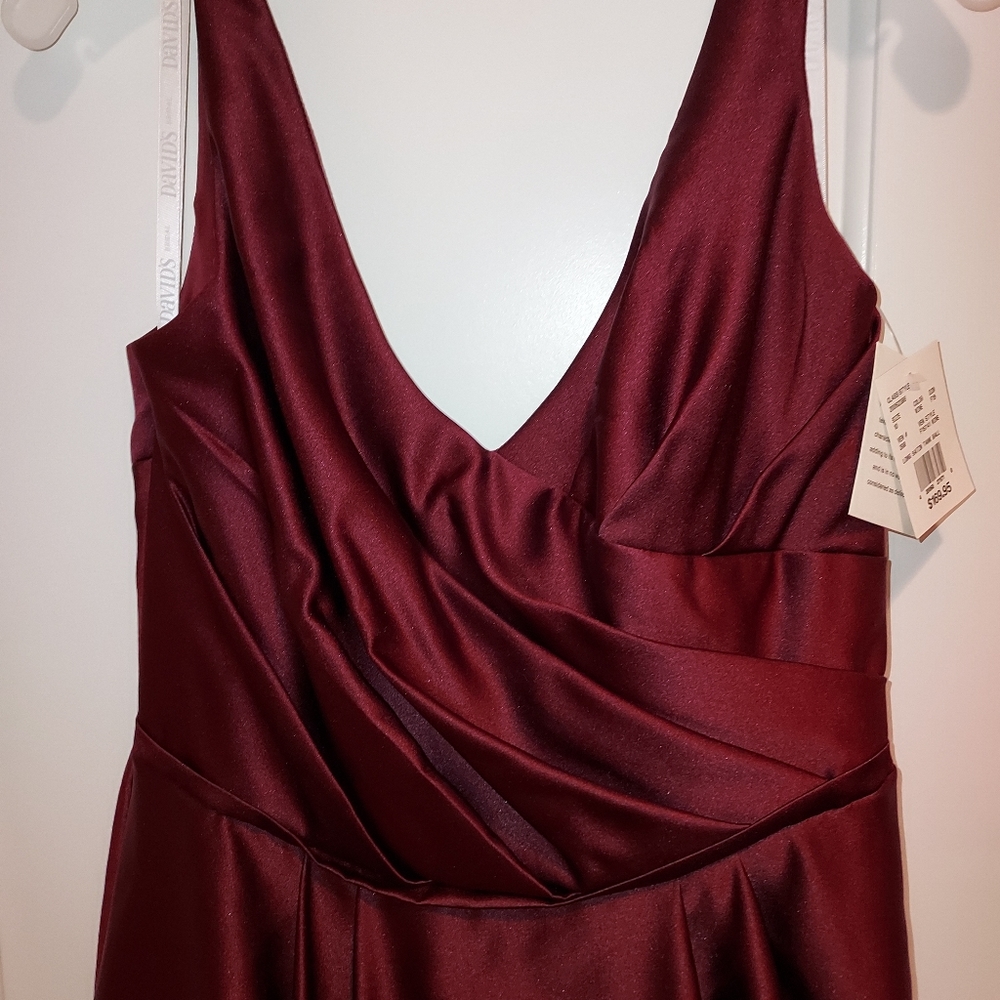 NWT Satin Special Occasion Bridesmaid Dress in Wine Size 10